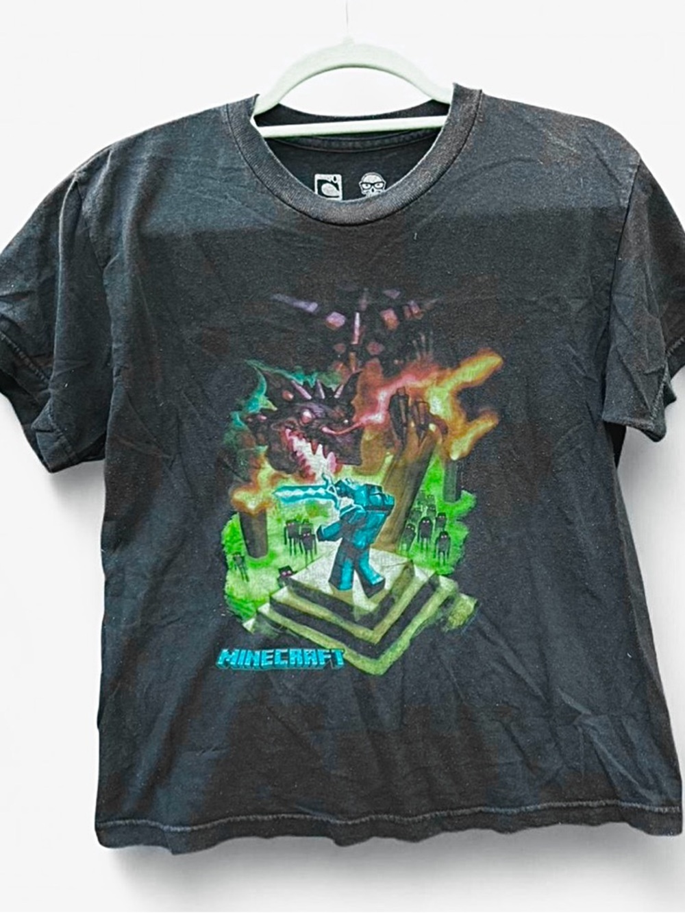 Minecraft Womens Black Graphic Tee Size S